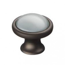 Ручка-кнопка с фарфором, серый KF07-12