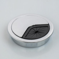 Кабель-канал d-60, металл, матовый хром ,резиновая вставка PK-Т60-05 SETE