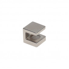 Полкодержатель для стеклянных полок Никель (с отверстием)