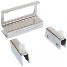 Петля для стеклянного фасада с ручкой, хром