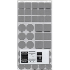 Наклейка д\ног Серый ассорти 20*20+25*25+20*25 (50шт на листе)