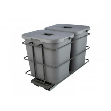 Ведро BRAVO 2*15л с довод.Серый 400мм без креп.к фасаду, BS-BRAVO-90 SETE