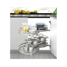 Волшебный уголок Unihopper с дов., в ящик 900 мм, фасад 450 мм, с противоск.покр., серый, ЛЕВЫЙ