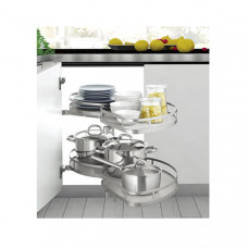 Волшебный уголок Unihopper с дов., в ящик 900 мм, фасад 450 мм, с противоск.покр., серый, ПРАВЫЙ