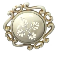 SETE Ручка LETTA01 ажурная с белым орнаментом кнопка, RM-LETTA01-10