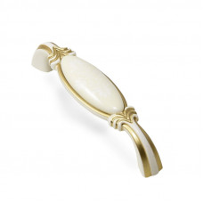 SETE Ручка NICOLETTA белая с орнаментом скоба 096мм, RM-NICOLETTA96-10