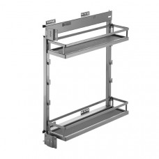 Выдвижная корзина UNIHOPPER левая в базу 200мм, серая, с доводчиком