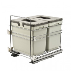 Выдвижная система утилизации 2*17 17л в базу 450мм нижн. крепления, с доводчиком