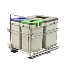 Выдвижная система утилизации 2*8л + 17л в базу 450мм нижн. крепления, с доводчиком