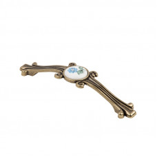 Ручка-скоба с фарфором SF07-07 128мм оксидированная бронза