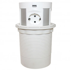 SETE Удлинитель наст. выдв., 2*USB,230V, круглый, с беспров.зар.БЕЛЫЙ, SPO-WC-W