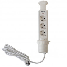 SETE Удлинитель настольный выдвижной, 230V, 60mm, белый, SPO-3W