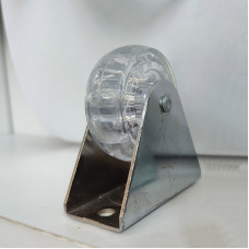 Колесо 50мм неповоротное, с металлической арматурой, прозрачное