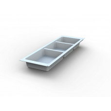 Лоток для столовых приборов Traybond 157х480мм, 3 секции, белый