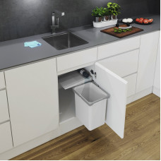 Ведро мусорное ENVI Single 15,5л , фасад от450мм, автом выдв и откр крышки