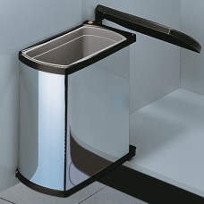 Ведро мусорное Uno (Oko Flex), 18 л, на распаш. фасад от 450 мм, нержав.сталь