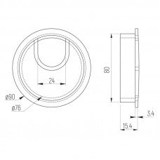 SETE Кабель-канал d-80, металл, матовый никель, PK-R80-02