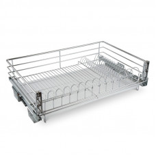 Сушка выкатная с доводчиком в нижнюю базу 600мм с поддоном ,крепл. к фасаду, хром SND 600