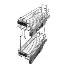 Бутылочница 150мм хром, 2-х уров скр.монтаж с довод.левая