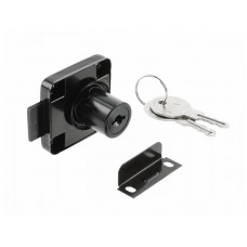 Замок мебельный 138 с планкой, простой ключ, ЧЕРНЫЙ