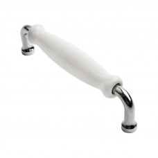 Ручка-скоба с фарфором SF20-11-128, хром/белый