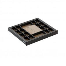 Полка для аксессуаров выдвижная 564х464х65 металл Черный, экокожа Серый