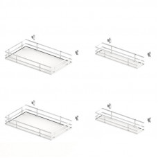 Комплект навесных полок ISEO 400 (2+2), дно HDF, 600 мм, хром/белый